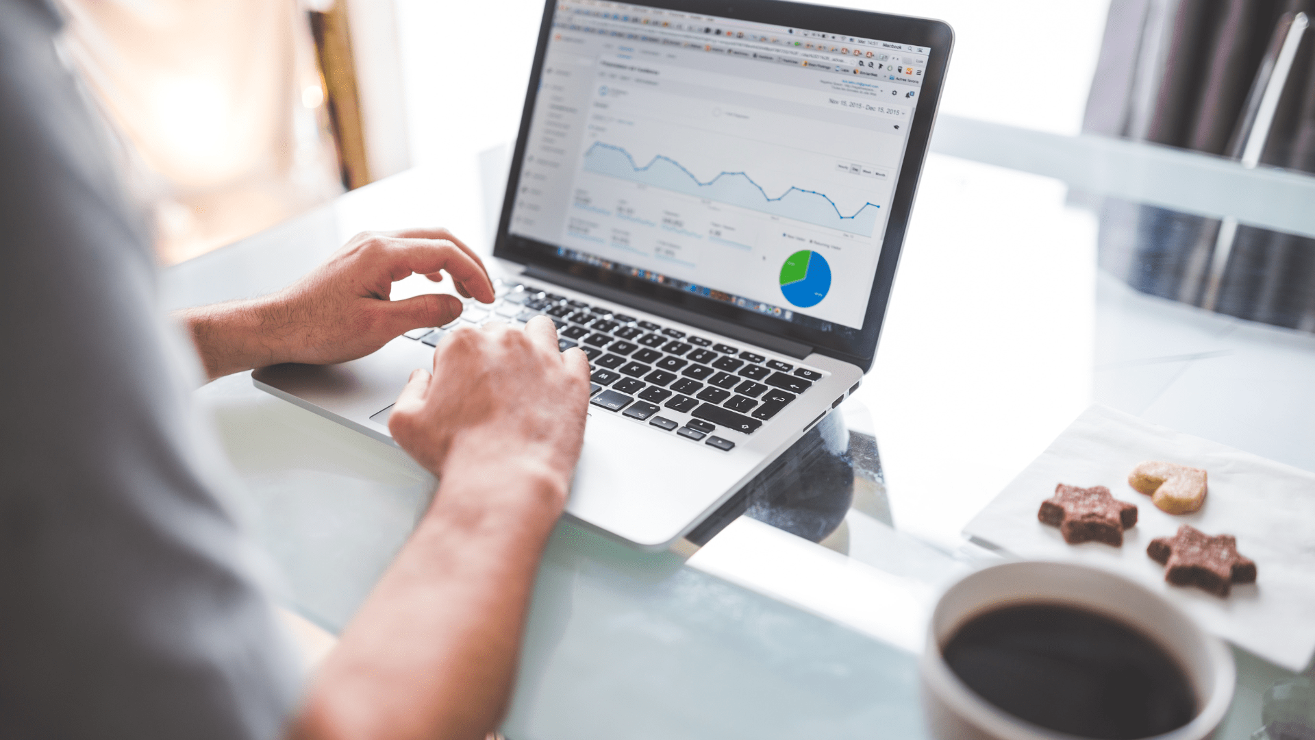 A person analyzing website traffic data—the best way to advertise your business online with digital marketing.